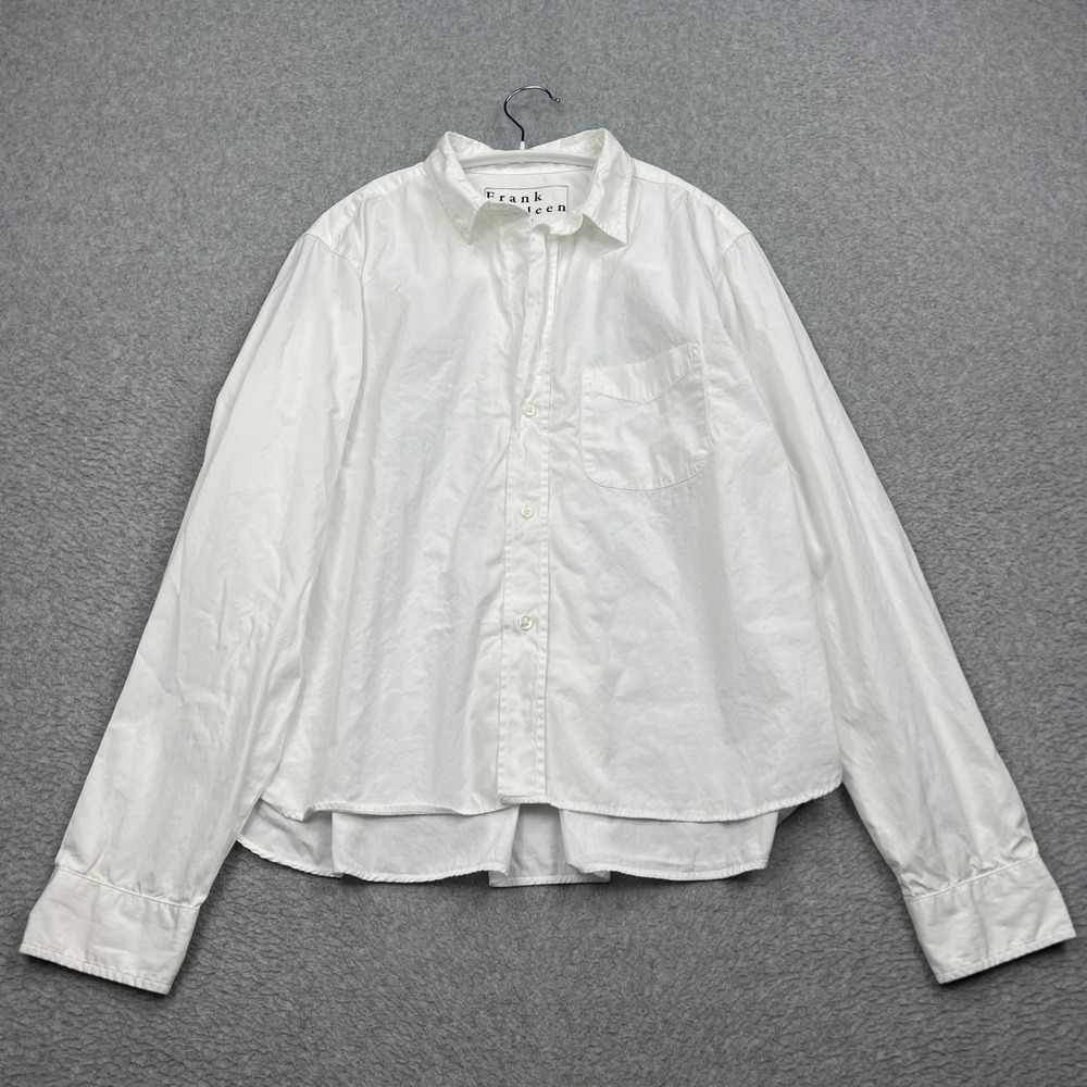 Frank & Eileen Silvio Shirt Womens Large White Long Sleeve Button Cotton Pocket